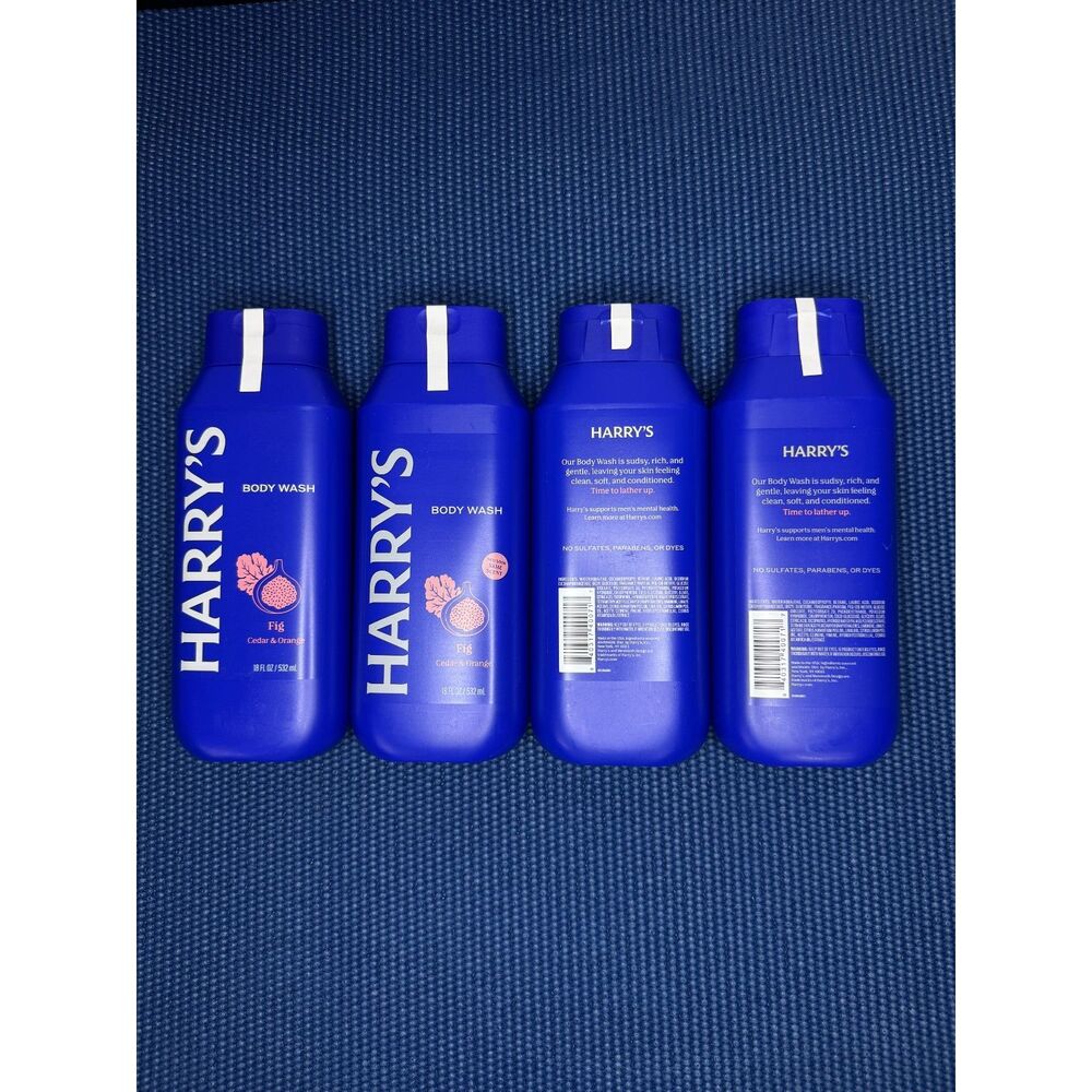 Harry's Fig Body Wash Cedar & Orange 16oz Pack of 4 New